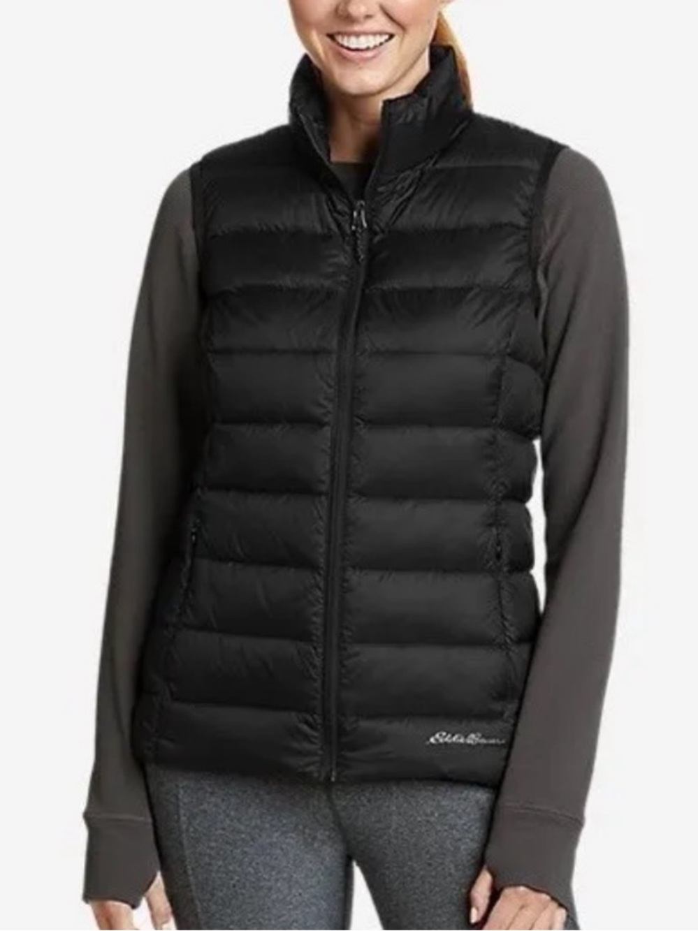 Eddie Bauer EB650 Down Quilted Puffer Vest Black Gorpcore Outdoor-Large